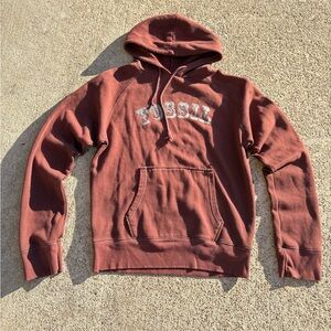 Rare Deadstock Fossil Brand Brown Rust Hoodie 90s/2000s Western Authentic